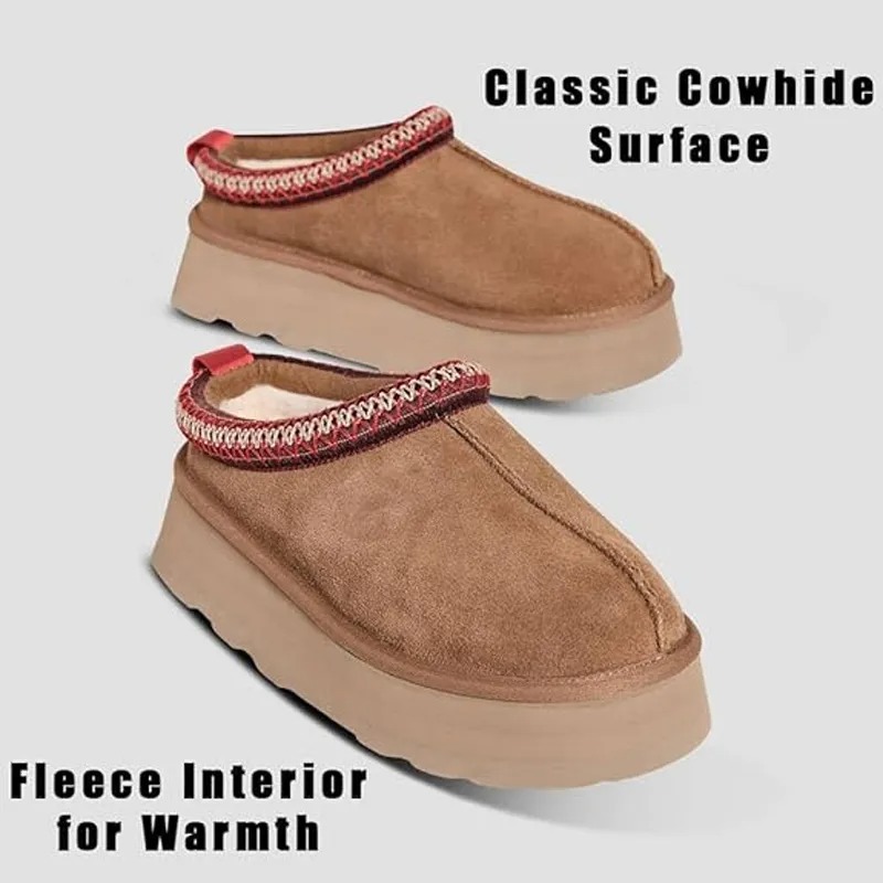 Tazz Slippers Tasman with BOX Slippers Mustard Seed Chestnut Fur slides Sheepskin Classic Ultra Mini Platform Boots Winter Women's Flat Shoes s