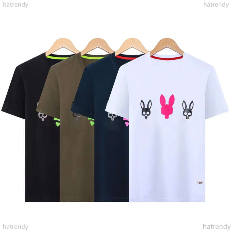 Pshycho Bunny Shirt Mens Designer Shirts bunny Tshirt Soft Cotton Rabbit Pattern American Casual Tees Y2K Retro Fashion Streetwear Hip Hop summer te