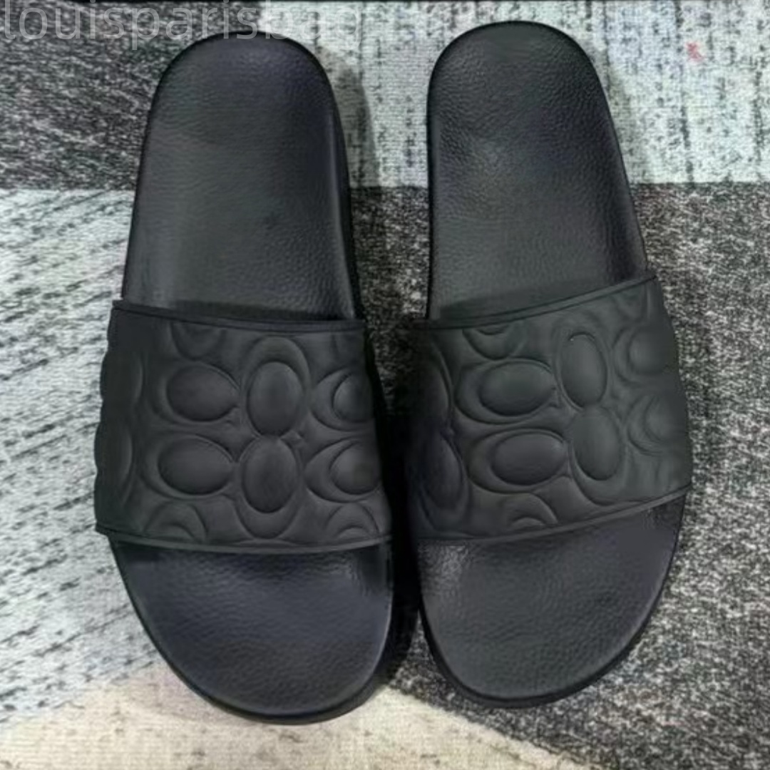 Slippers designer men's flat bottomed non slip rubber slippers summer fashion classic sliding beach slippers