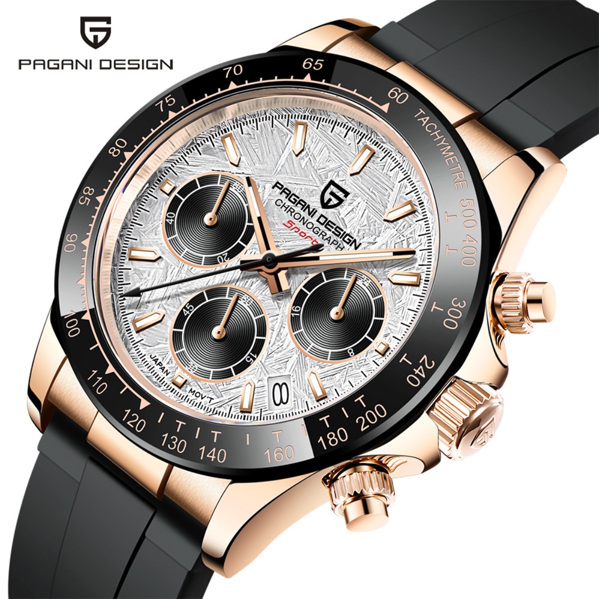 PAGANI DESIGN New Men's Quartz Watch Multi-Function Chronograph Stainless Steel Sapphire Crystal Glass Waterproof Trendy Luminous Original Desi