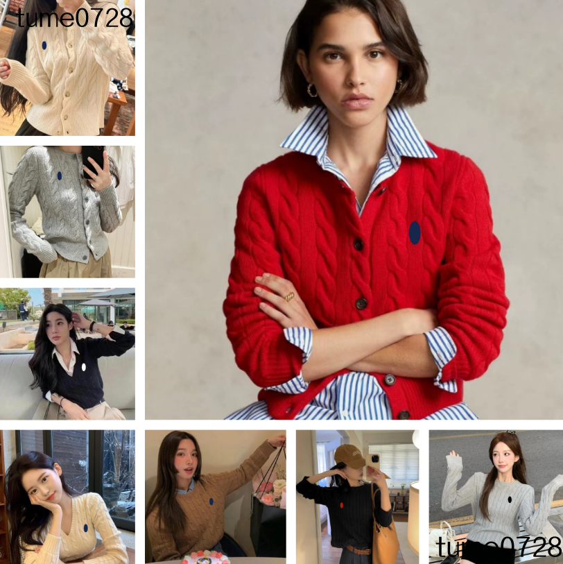 2026 Polo Women Sweater Designer Woman Cardigan Jacket Classic Embroidery Pony Pullover Comfortable Twisted Retro Ladys Sweatshirt Knit Luxury Polos