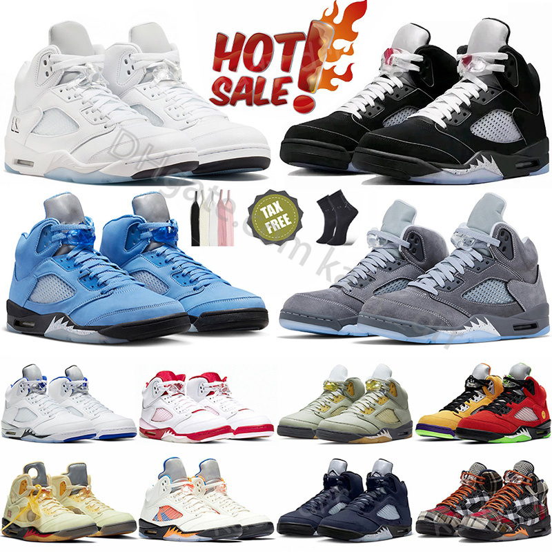 With Box Jump 5s Women Men Basketball Shoes Wolf Grey Black White Metallic Georgetown 5 Concord Racer Blue Red Suede UNC Lucky Green Trainers Spo-image-941102777