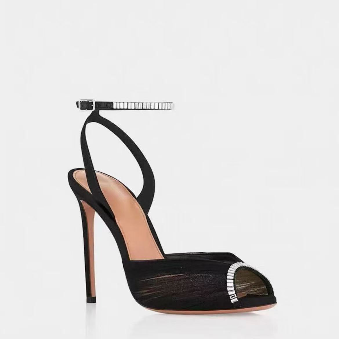 Top quality rhinestone Stiletto open toes High heels Wedding Dress Shoes Luxurious designer Wedding shoes Evening shoes Platform Heel designer fashi