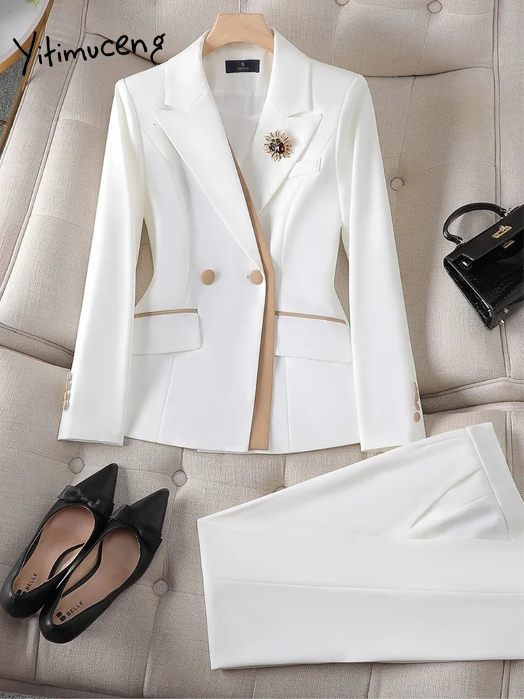 2026 All Season Ladies Elegant Office Work Wear Blazers Pantsuits Pants Set Formal Style Professional Trousers Sets 260420banjia