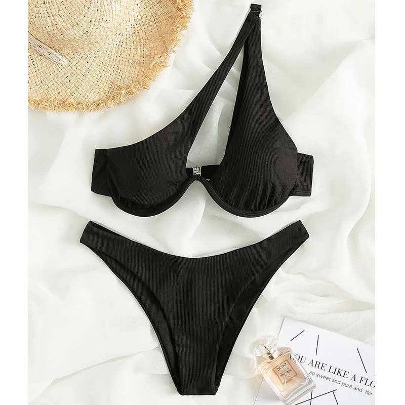 Sexy Bikinis Swimsuits Cut Out Womens Swimwear 2023 One Shoulder Biquini High Bathing Suits Push Up Beach Bikini Set 260420banjia