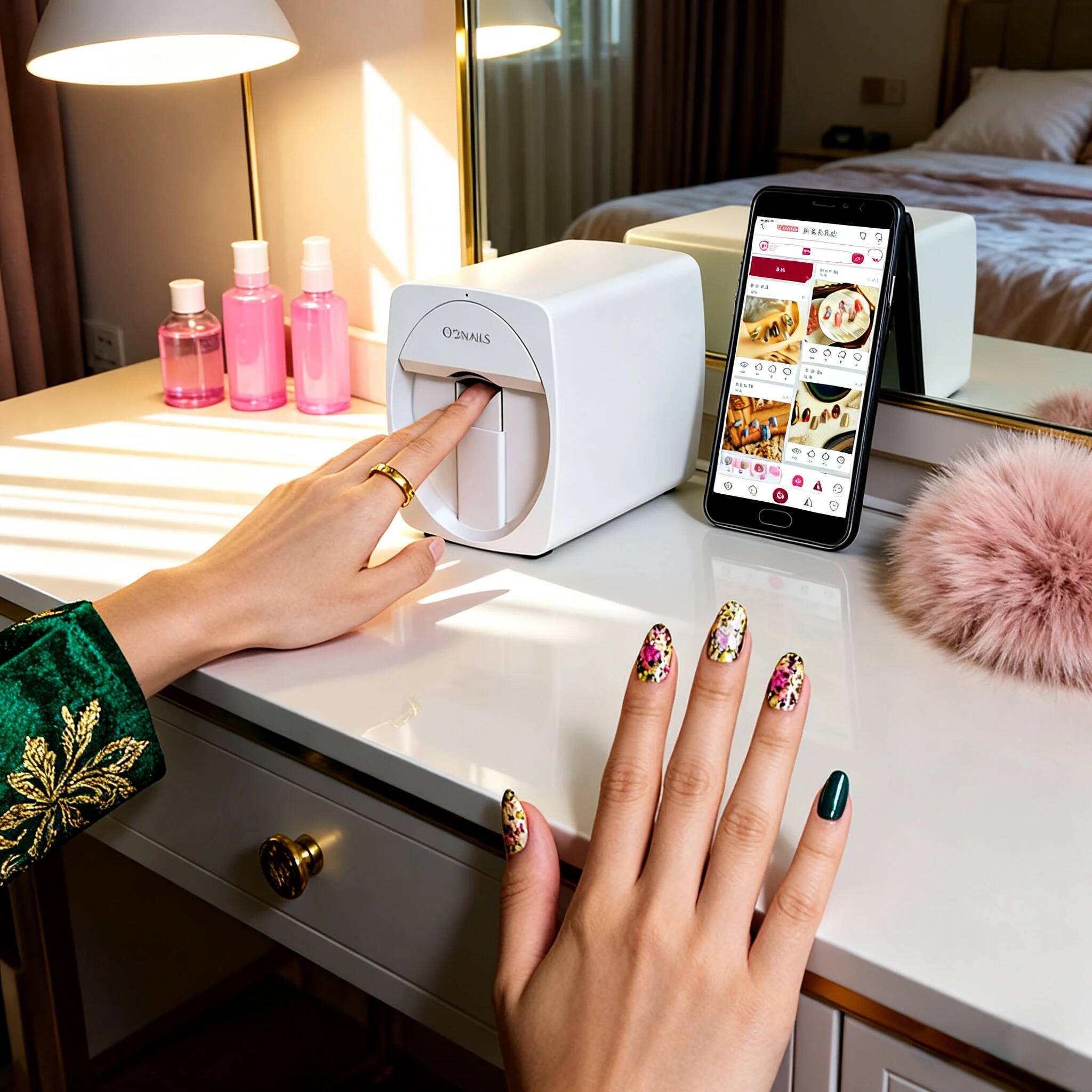 O2nails All-In-One Smart Printer Digital 3D Printing With Ink Cartridge Effortlessly Nail Dryers Create Intricate Nail Designs At Home Fast Shipping