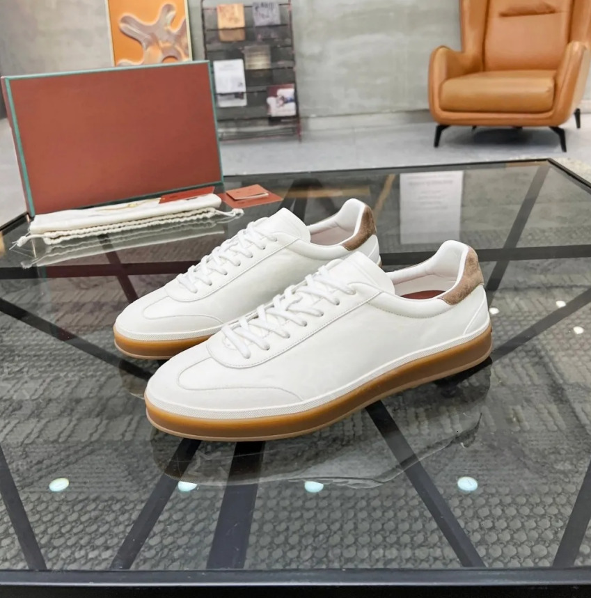 Men Sneakers Shoes Luxury Designer Suede Leather Lace Up Low Top Round Toe Casual Fashion Running Sports Tennis Outdoor Walking Brown White Black Cl