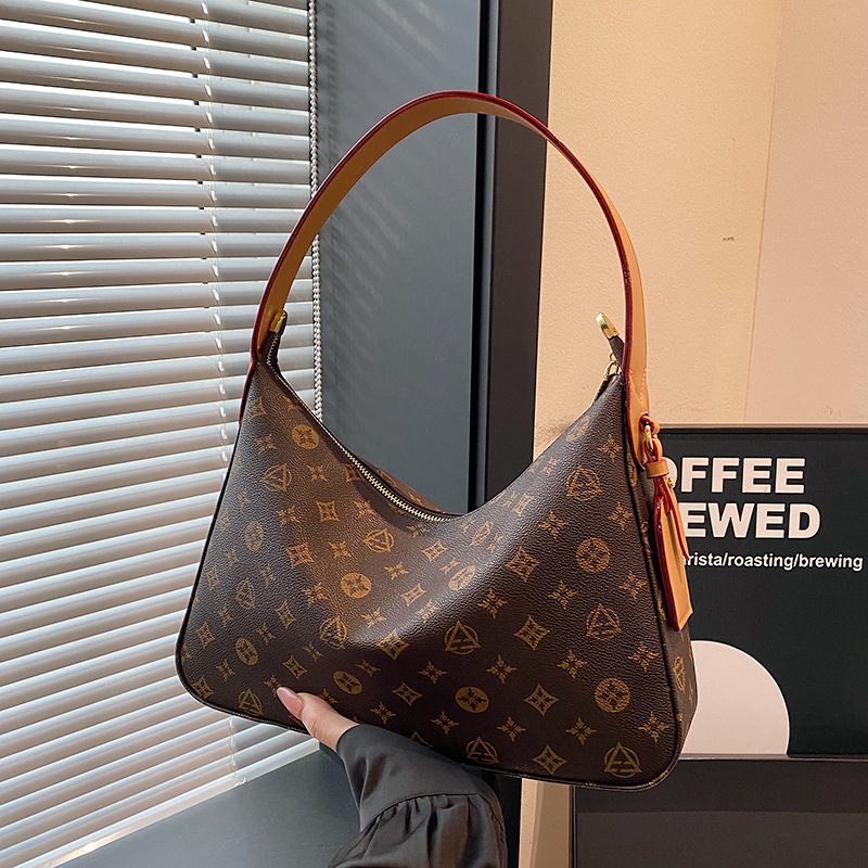 Free shipping 2026 Luxury Inspired Monogram Canvas Hobo Bag | Classic Print Underarm Purse