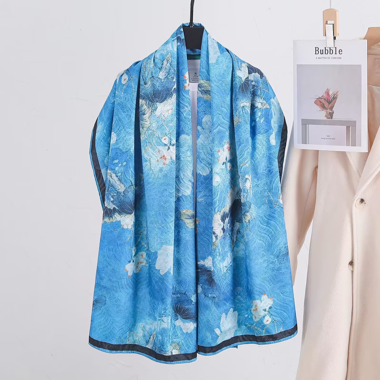 National style Dunhuang new double-sided heterochromatic jacquard craft handmade rolled edge fragrant cloud yarn long scarf for women colorful