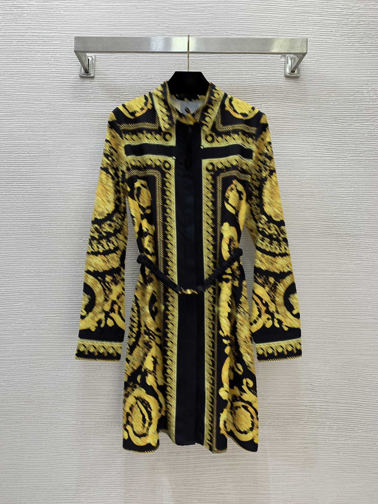 robe de créateur pour femme imprimée à manches longues, robe de mode avec ceinture, robes longues de luxe ajustées, vêtements élégants pour femme