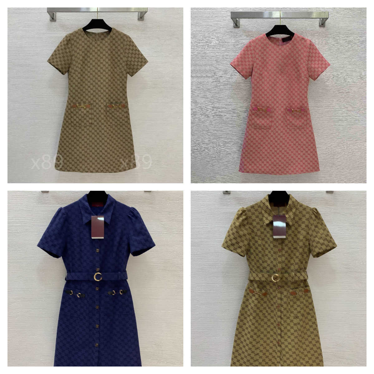 Robe de créateur d'été Jacquard à manches courtes et col rond pour femmes, vêtements de luxe, coupe cintrée, Mini robe de plage, fête, boîte de n