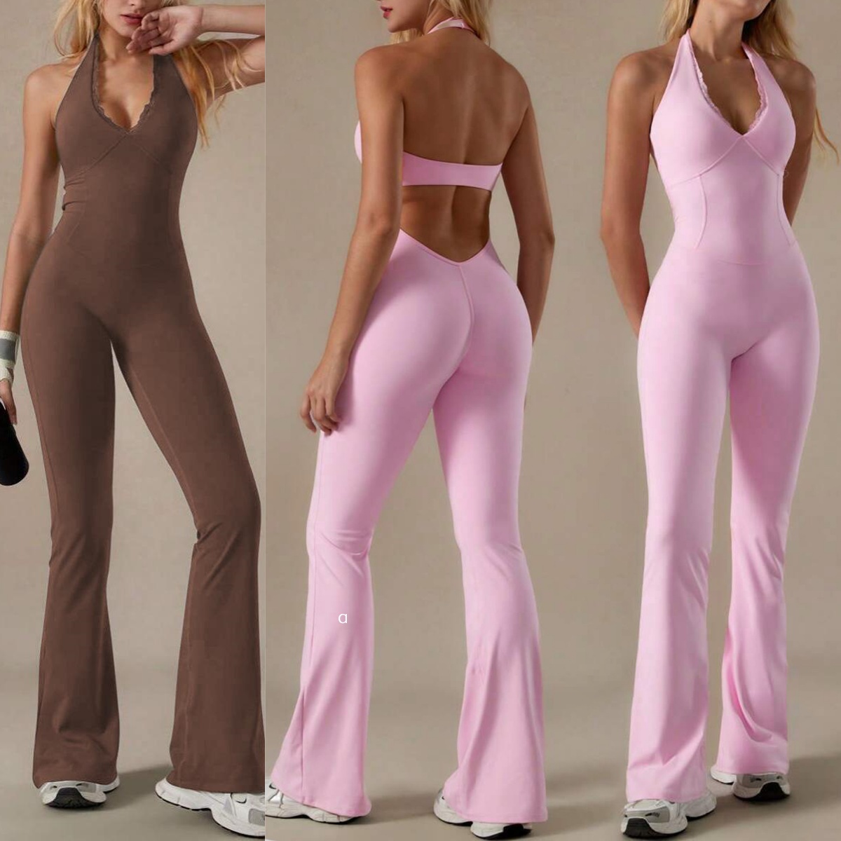 A1725 Femmes dentelle décolleté Yoga combinaison séchage rapide vêtements de Sport pantalon course Sport cou combinaison collants Yoga Pilates co