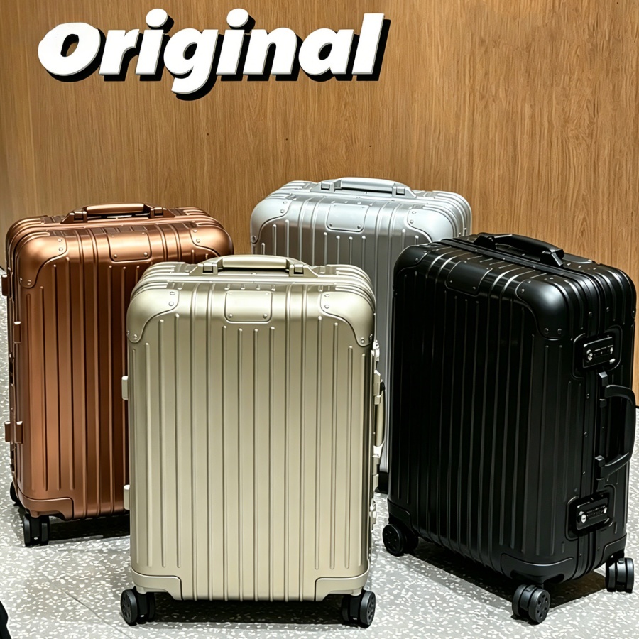 Designer Luggage Boarding Case Designer Suitcase Rolling Suitcase Aluminium Alloy Boxes Trolley Case Travel Bag Suitcases 4 Size Optional-image-1016862116