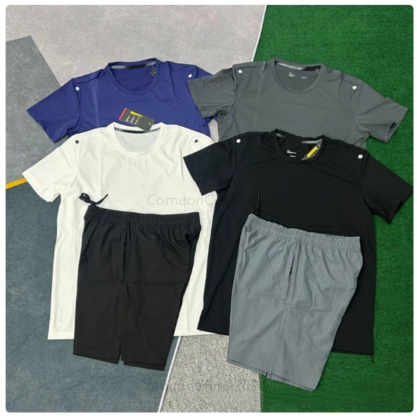 New Mens Designer Quick Drying T-shirt shorts Tracksuit Swim Training Set Short Sleeve Reflective Track Field Running Fitness suits Basketball t-shi