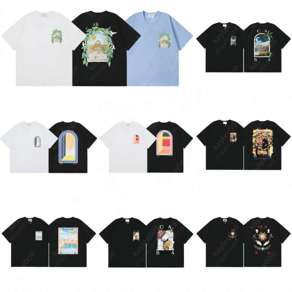 casablancamen set designer t-shirt hommes T-shirt graphique populaire Chemises de marque d'été mode femmes designer t-shirt Haute qualité col ron
