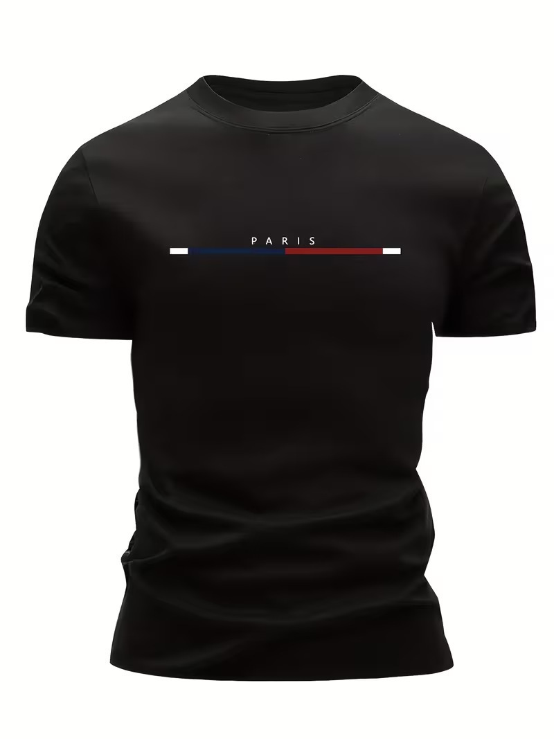 new Free shipping luxury Men's t shirt Fashionable and simple casual printed short sleeved round neck sports top