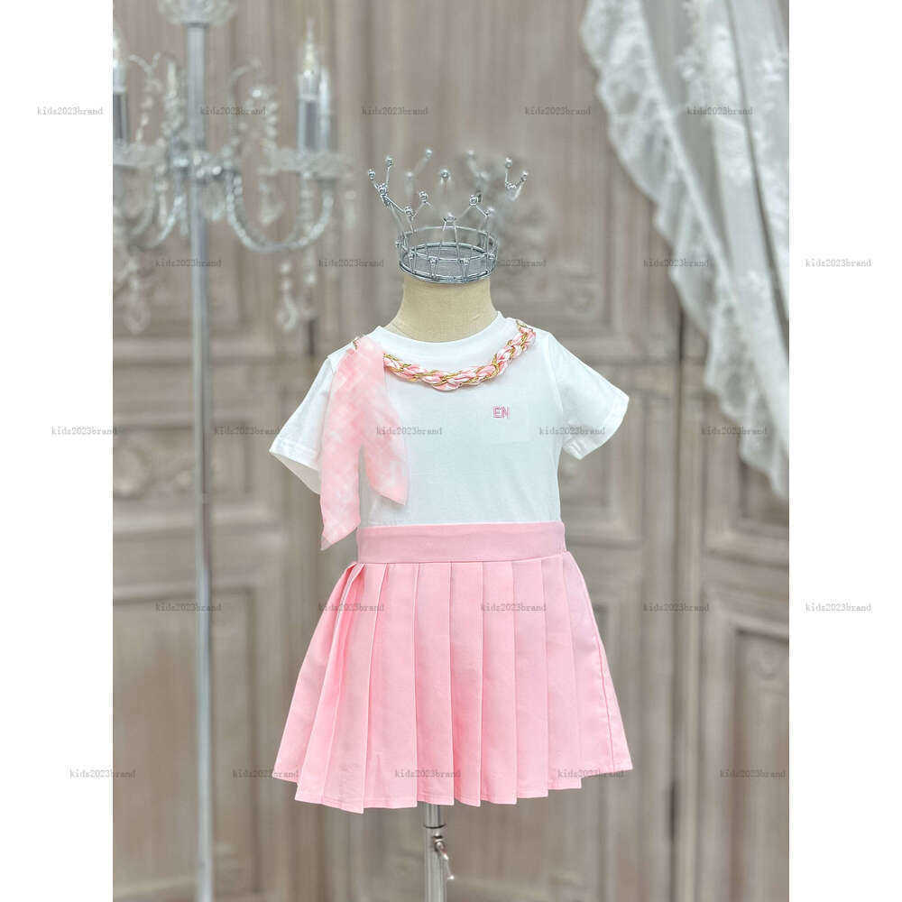 New girls dress Composite design princess dress kids designer clothes Summer partydress Short-sleeved baby skirt A013X01N013