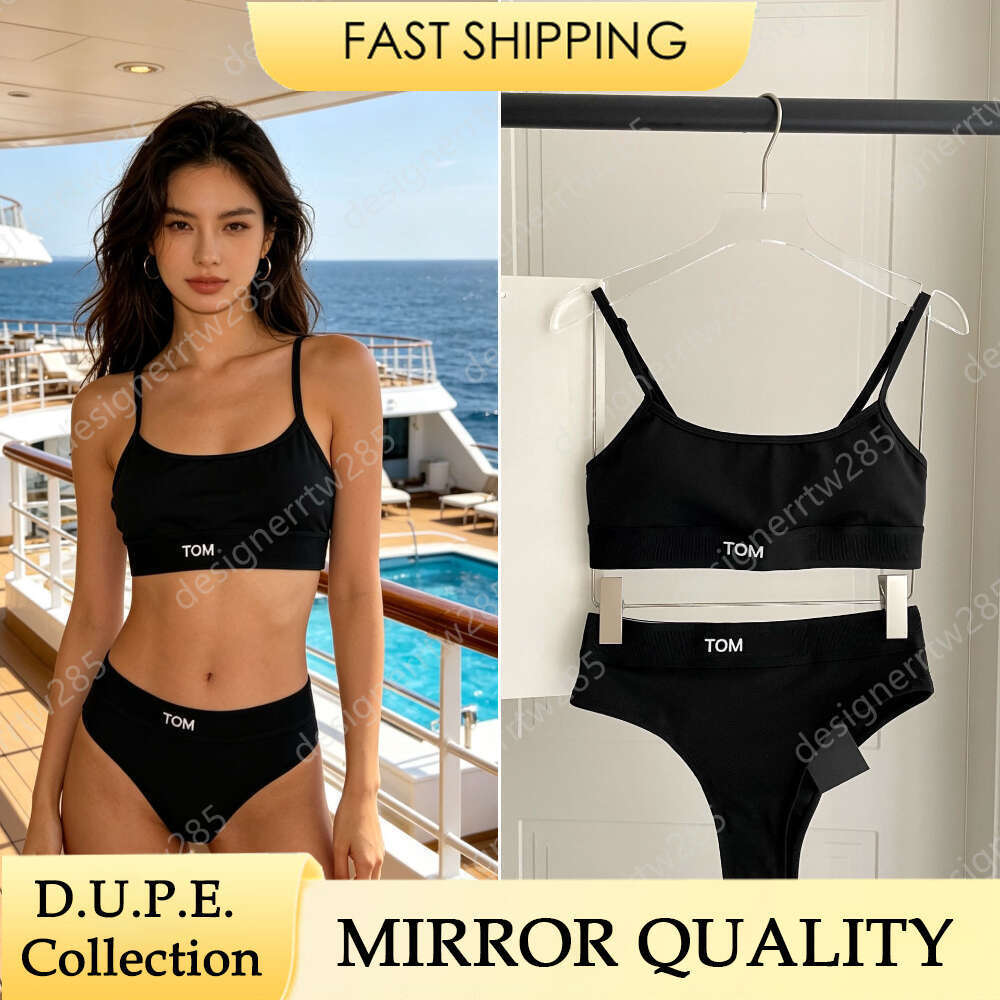 TF Luxury Designer Bikini Set Letter Print Elastic Band Women Underwear Set Black Sexy Sport Bra and Panty Two Piece Suits-image-1103288688