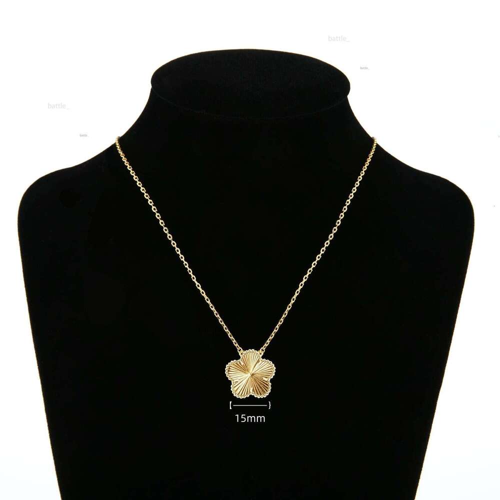 Classic Lucky Clover 15mm 18k Gold Plated Stainless Steel Mother of Pearl Pendant Necklace Designer Jewelry Women-image-1106802796