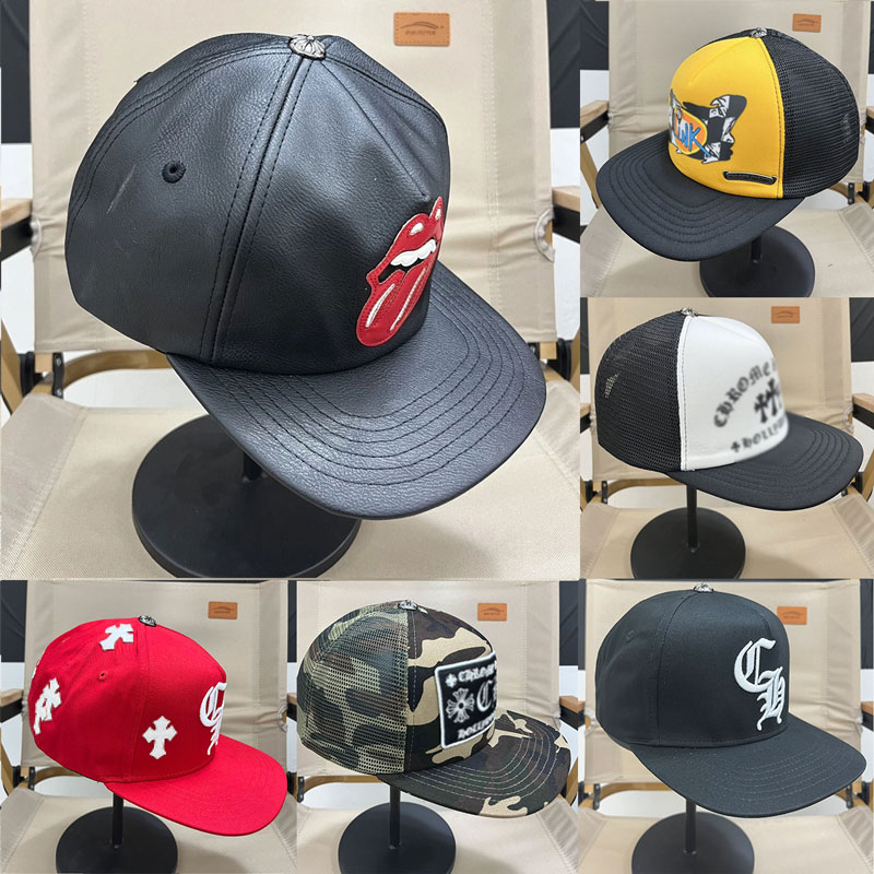 Designer hat Chrome hat official website 1:1 baseball cap Sanskrit logo mesh cap black truck driver cap embroidery high-quality baseball cap many st