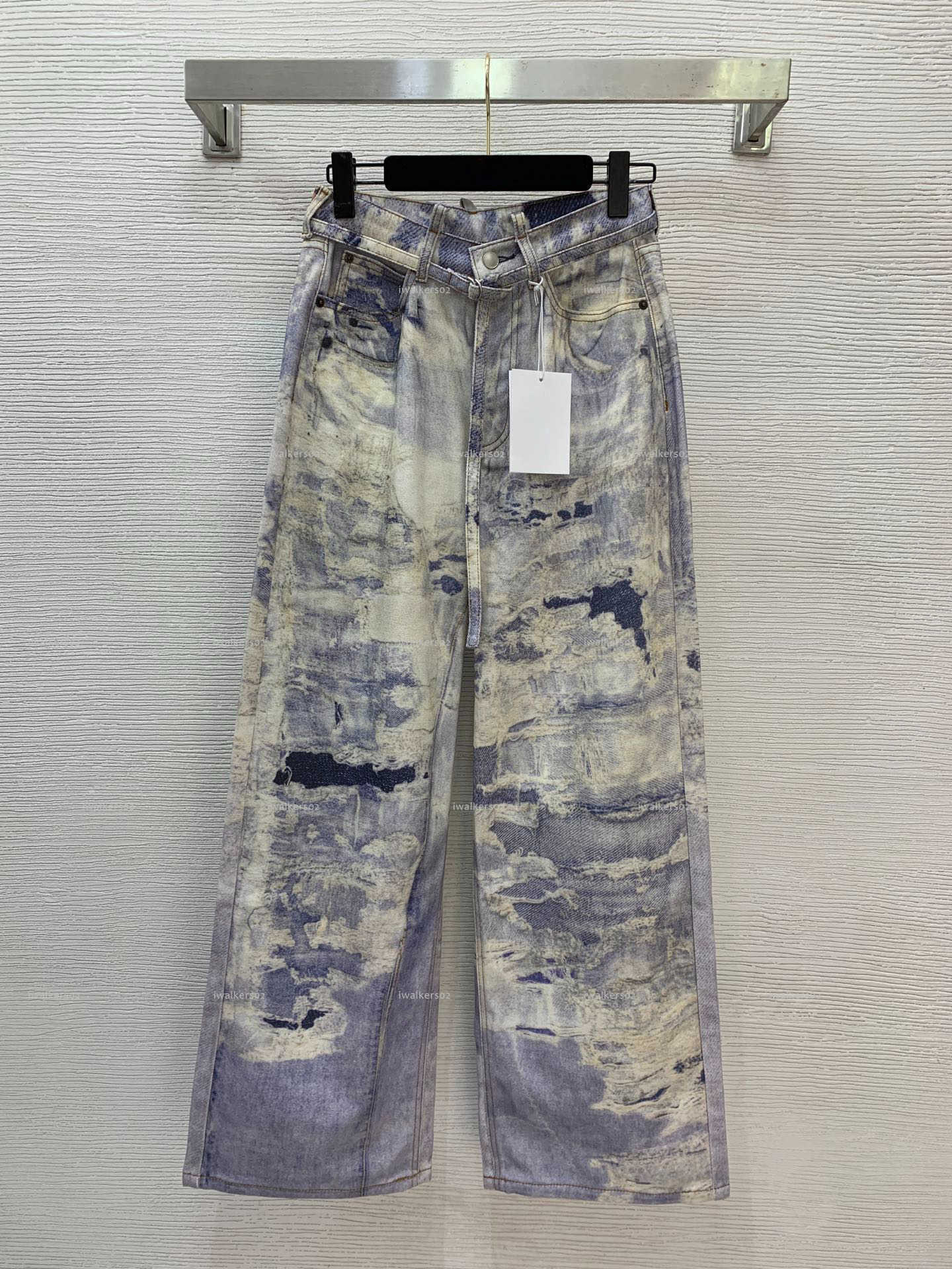 Classics printing women Jeans Four Seasons lady coat women designer clothes Ink printed loose straight leg wide leg pants A993X05N253-image-1103198527