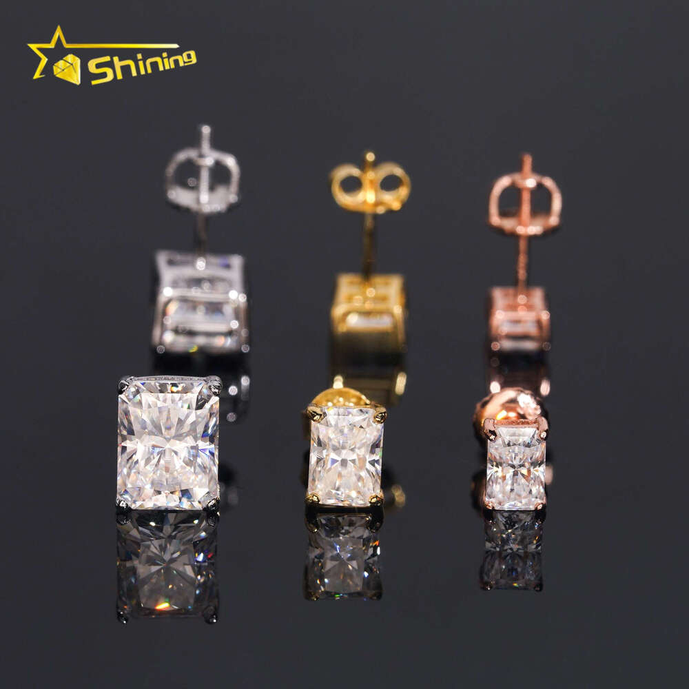 Water Drop Design Fashion Wholesale Price S925 Rhodium Plated GRA Certified Radiant Silica Ice 925 Silver Stud Earrings