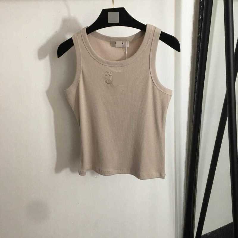 Women's Tanks Camis Designer Tees Woman Clothing New Classic Arc De Triomphe Embroidered Pure Cotton Slim Fit Tank Top Tops