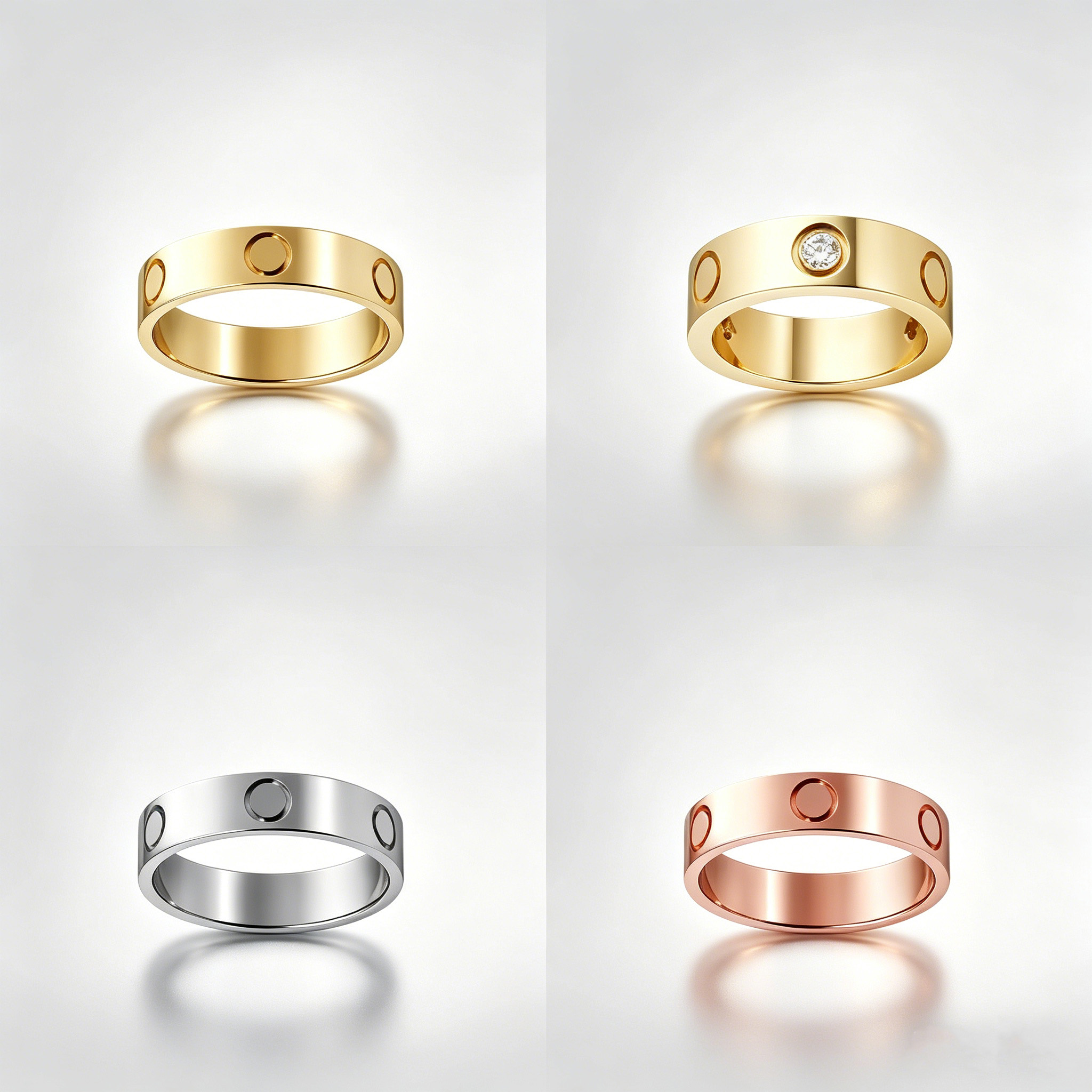ring rings designer ring Classic Screw Design Love Ring High Quality Stainless Steel Gold/Rose Gold/Silver Wedding Band for Couples rings for women