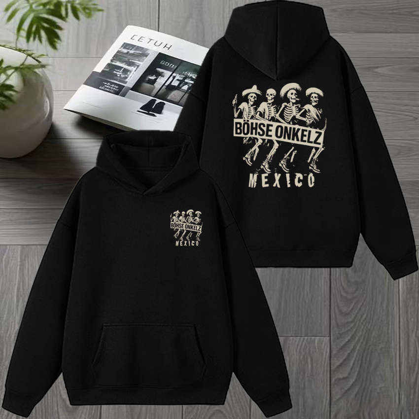 Rock Band Bohse Onkelz Tour 2026 Double Sided Print Winter Hoodies Men Women Vintage Hip Hop Streetwear Unisex Fleece Sweatshirt