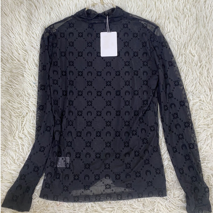 Womens Tops Mesh Designer Tops Slim Legging Designer Top Womens Moon Shirt Slim Fit Crescent Print T-Shirt High Quality Asian Size Set Casual Two Pi