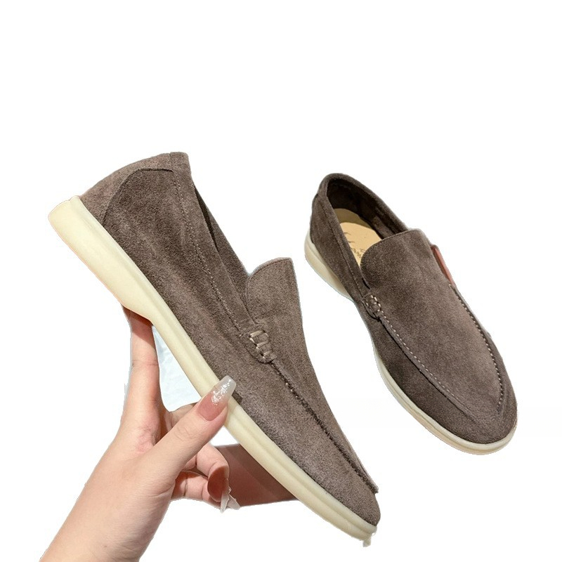2026fashion Designer shoes couple style loafers soft sole casual leather bean shaped single shoes comfortable and versatile casual shoes
