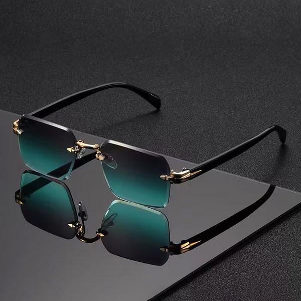 Free Shipping luxury 1 pair frameless square glasses neutral fashion trend accessories street style ideal gift choice