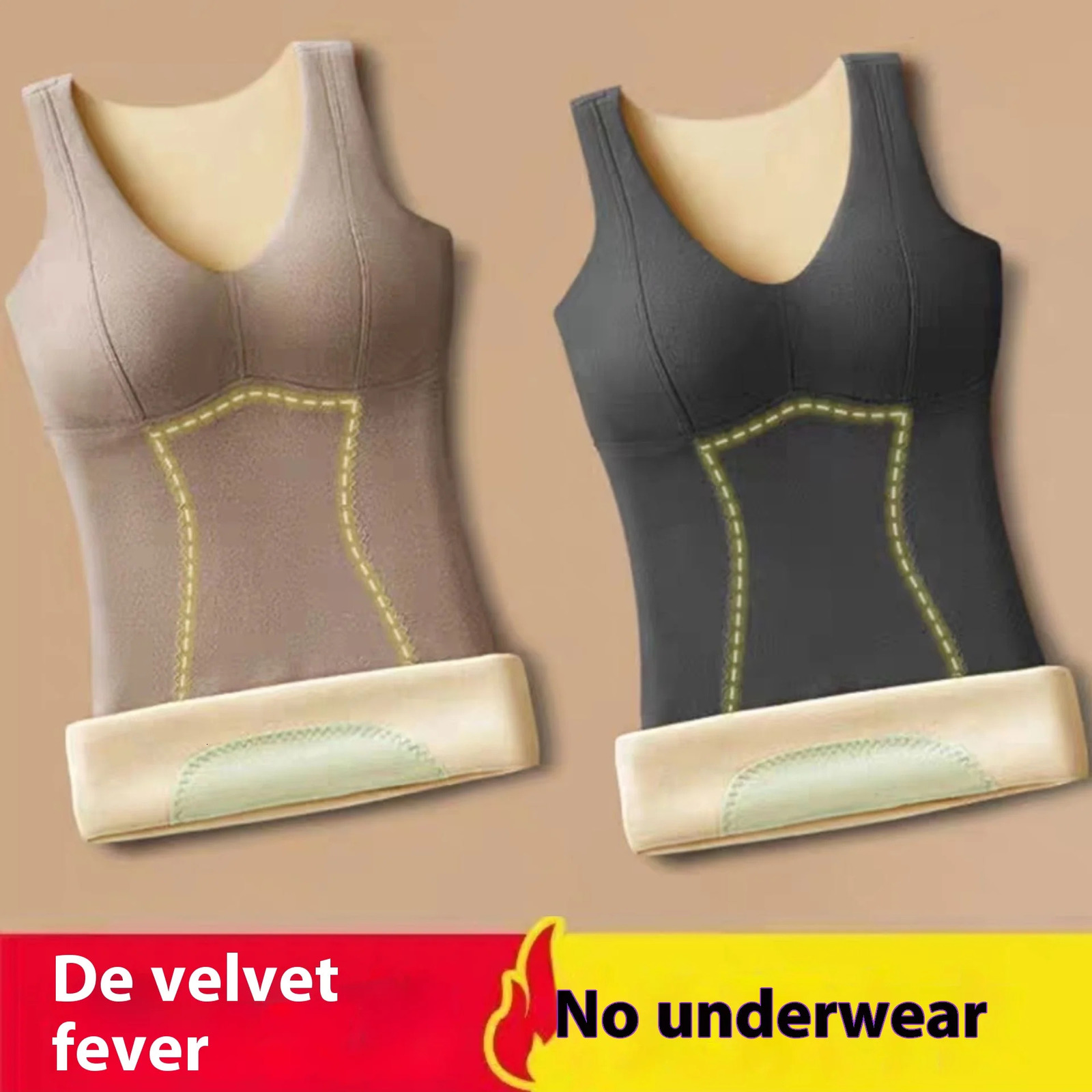 Autumn and Winter Fleece Thermal Vest for Women Thickened and HeatGenerating Base Layer Seamless Inner Wear Warm Underwear 260423BANJIA