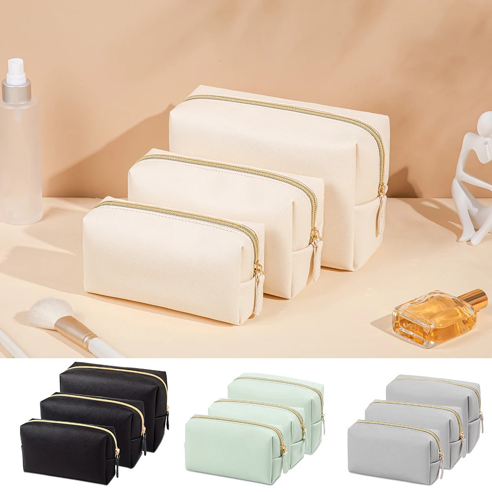 1pcs PU Leather Portable Toiletry Bags Waterproof Travel Make Up for Women Small Medium Large Cosmetic Organizer 260423BJ