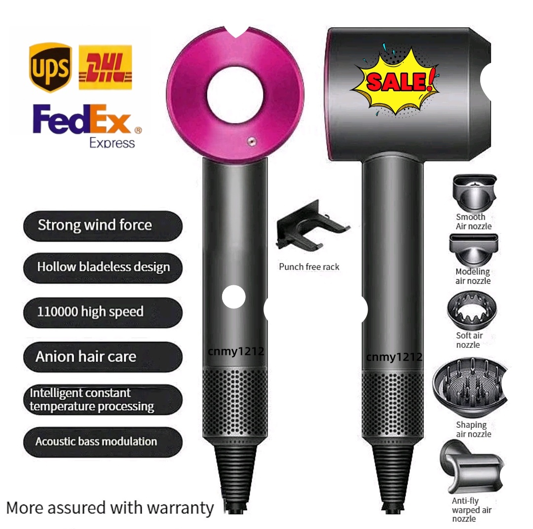 Hair Dryers Professional Salon Blow Powerful Quick-dry Salon Modeling design Negative Ion Motor Hair Constant Dryer Multi nozzle hair dryer Local Warehouse $105