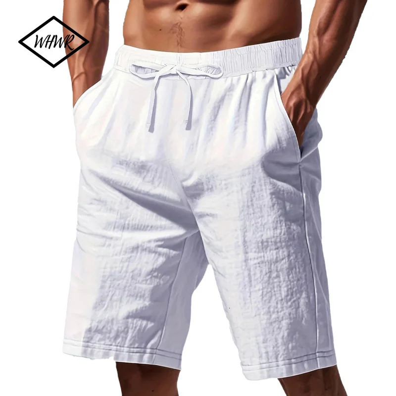 Summer Mens Breathable Whiter Shorts Hawaii Beach Pants Male Solid Color Trousers Loose Versatile Streetwear 3XL For Men 260422BJ