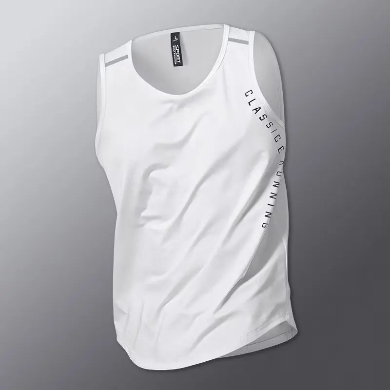 Sports vest mens fitness summer ice silk top running sleeveless quick drying clothes camisole loose basketball training tshir 260423BANJIA