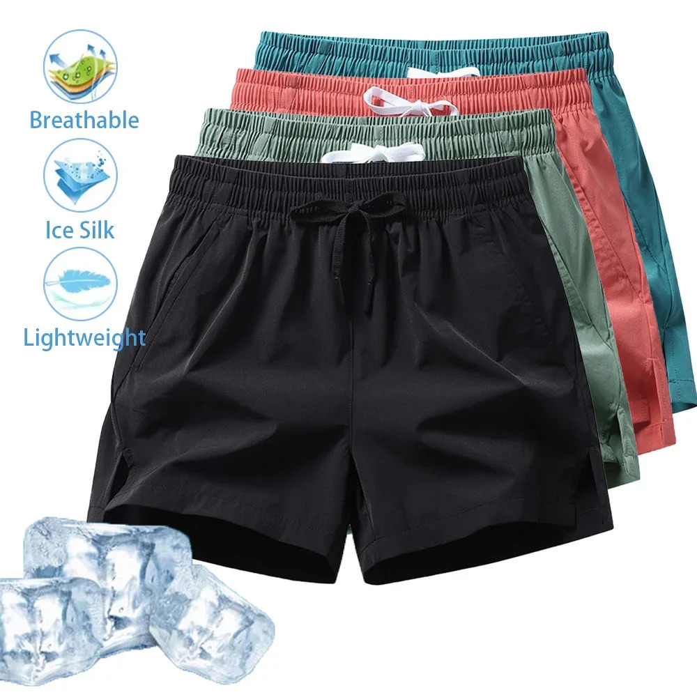 Sweatpants Mens Ice Silk Quick Dry Running Shorts Summer Stretch Fitness Basketball Pants Lightweight Breathable Shorts 260422BJ
