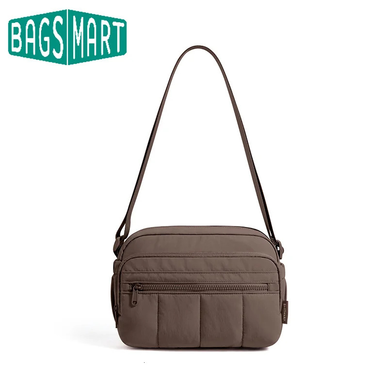 BAGSMART Single Shoulder Bag Nylon Fabric Solid Color Crossbody Leisure Versatile Hobo Purse 260424banjia