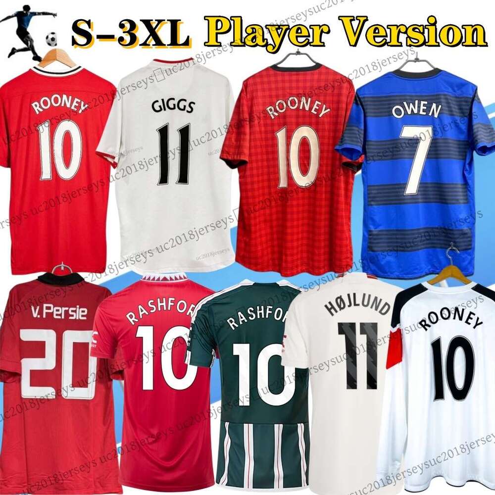 Player version Rétro 2011-2023 MN maillots de football v.PERSIE VIDIC GIGGS RASHFORD 11 12 13 14 18 19 20 22 23 domicile classique S-3XL manches