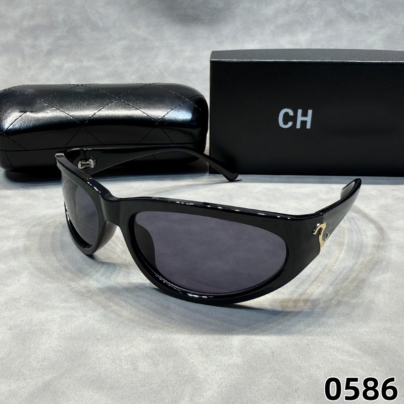 Brand cc Mens Designer Sunglasses Outdoor Shades Women Fashion Metal Oval Luxury Half Frame Sunshade Mirror Polarized UV400 Protection Glasses Wi-image-857246481