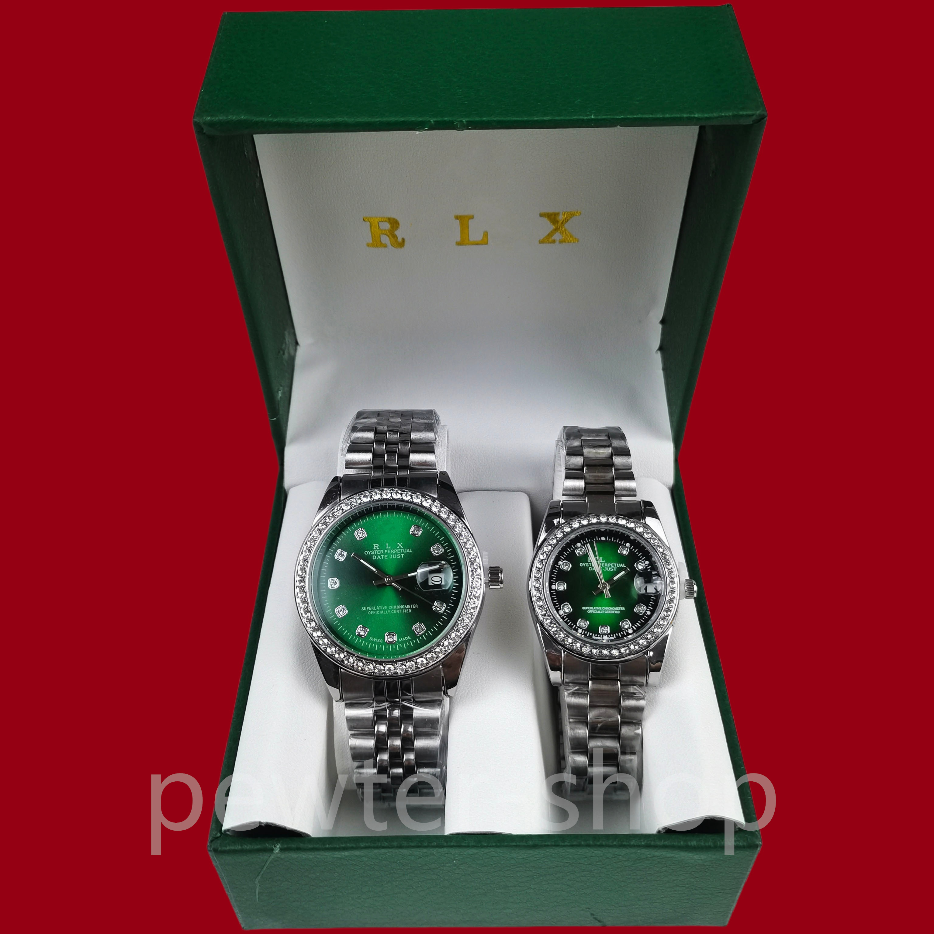 Men Women Lovers Classic Wristwatches Quartz Movement Watch with Steel Band in Green Black and Gold Watches womens 28mm mens 41mm Gifts Couple style