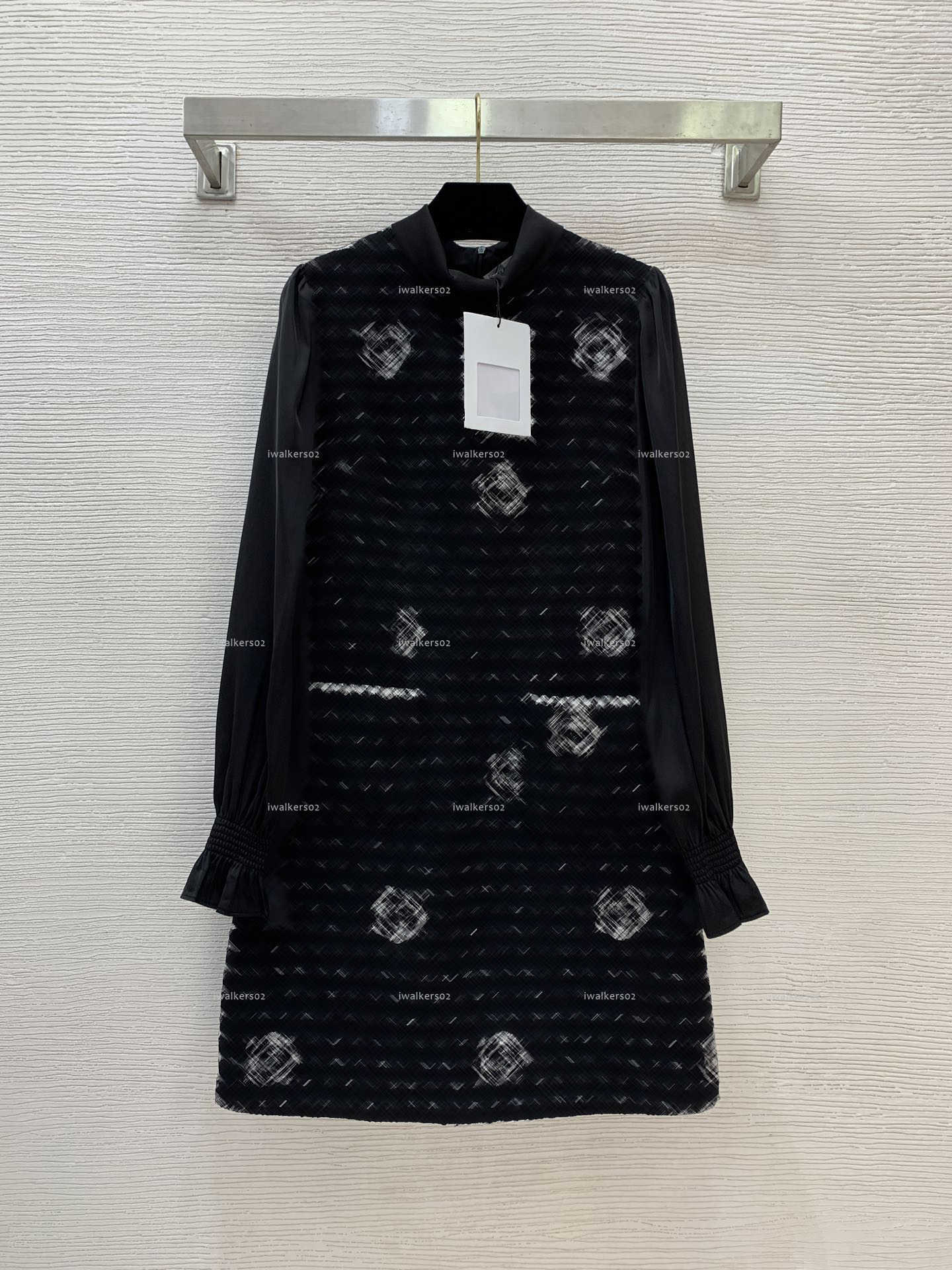 Classics Stand collar women dress Summer lady dresses women designer clothes fitted long-sleeve skirt A016X01N195-image-1103411299