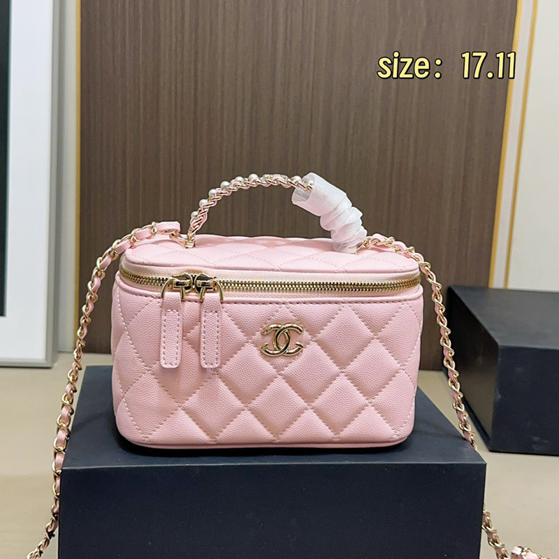 makeup bag Mini Box designer bag Designer-inspired Chain Crossbody Bag Quilted Lambskin Purse Gold Ball Chain Women's Cosmetic Shoulder Handbag