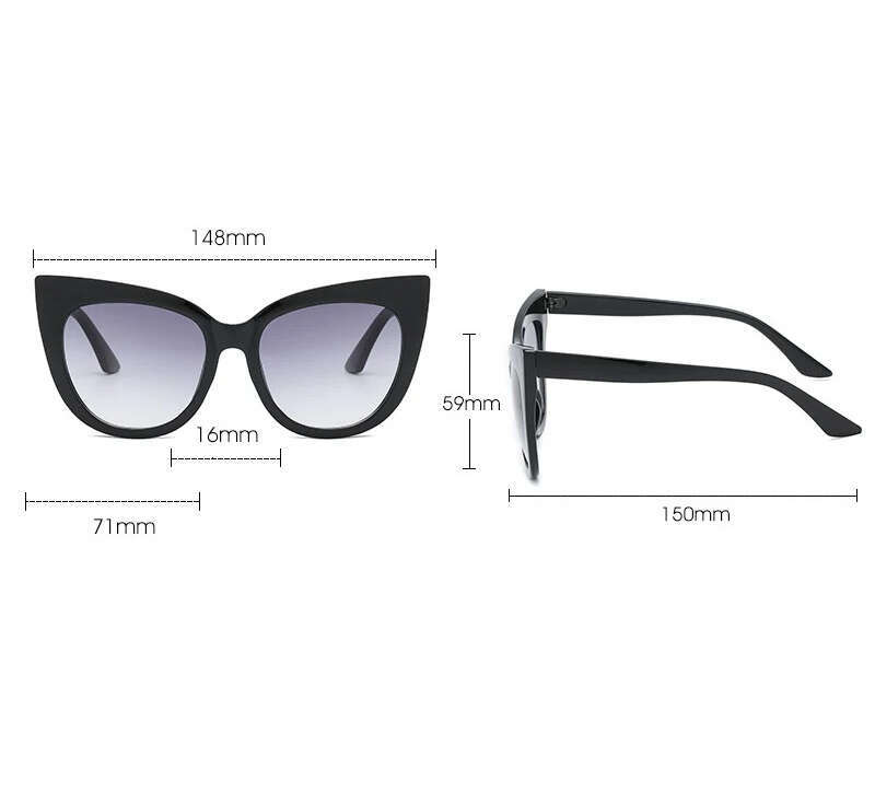 New Brand Star Style Women Oversized Cat Eye Sunglasses Female Vintage Round Big Frame Outdoor Sunglass Uv400 Laotie Laotie