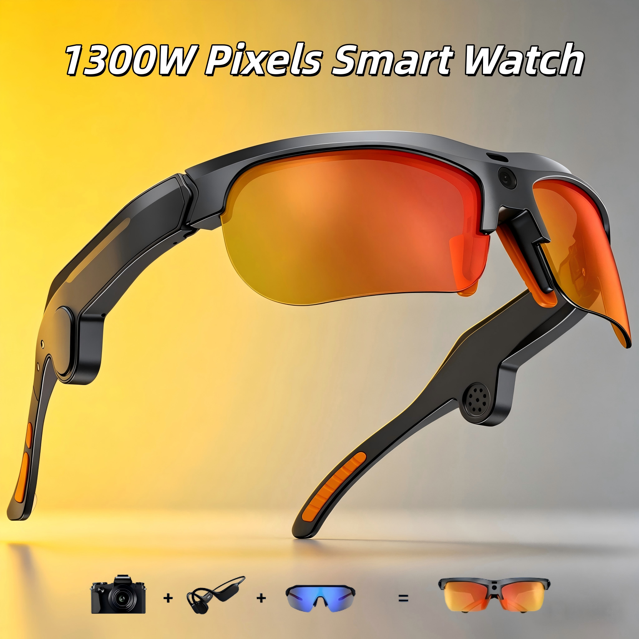 V8 1300MP POV Shooting Eyewear + Camping Driving Running Outdoor Scenes + Bluetooth Smart Glasses + Anti-shake Video, Wireless Calling, Long Batt-image-1103496593