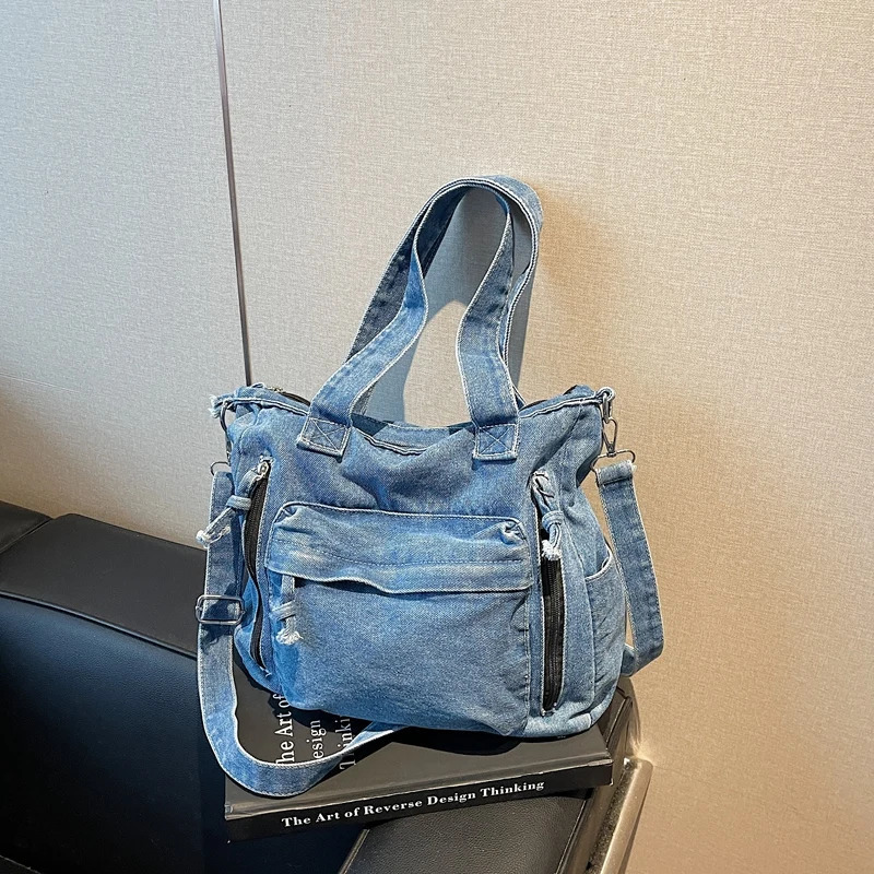 2025 Fashion Versatile Denim Crossbody Bags Retro Casual Concise High Quality Large Capacity Womens Shoulder 260423banjia