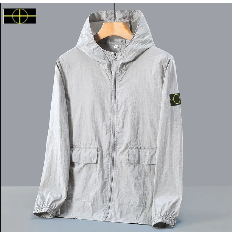 brand men women jacket coat large clothing mens summer stones jacket loose size mens summer thin islands jacket casual sports stand collar