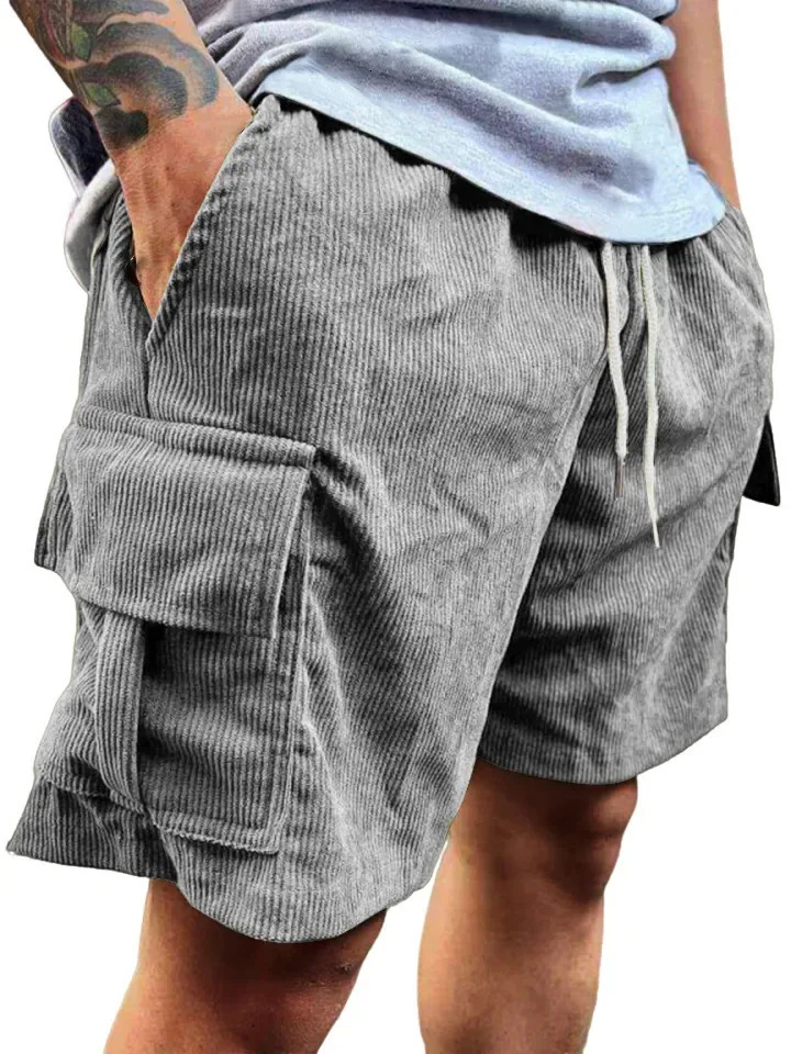 Mens Corduroy Shorts 2026 Summer American Retro Casual Multi-Pocket Shorts Breathable Short Pants For Daily Outdoor 260422BJ