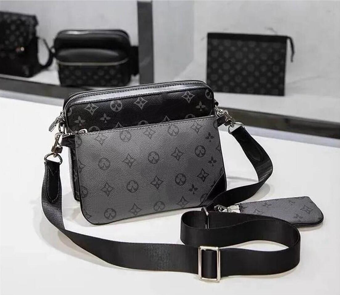 Fashion 2026 Men Messenger Bag Trio Bags designer Handbags Leather Briefcases Man Shoulder Backpack Sport Male Cross Body Purse Women Wallets purse